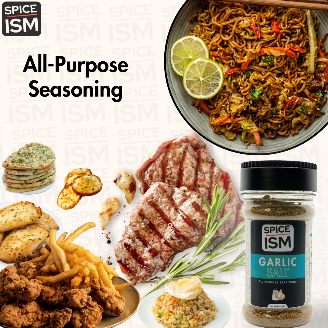 Spiceism garlic salt used in everyday cooking and seasoning dishes