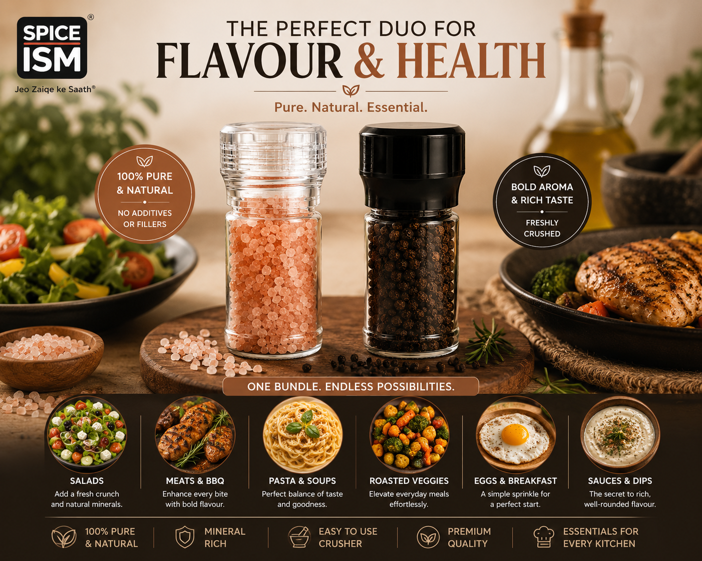 Salt & Pepper Crusher Bottle Bundle (Small)
