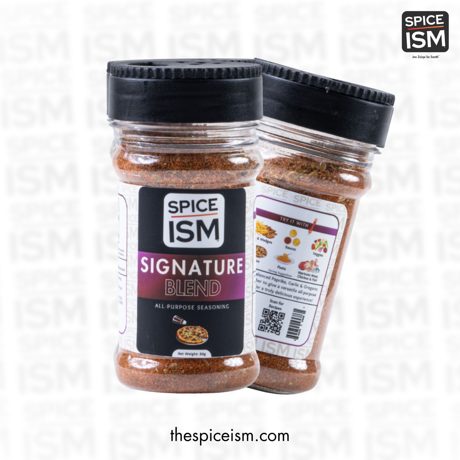 Signature seasoning sprinkled on chicken, fries, and vegetables