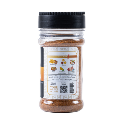 Delicious fries served with Spiceism Fries Masala – spicy potato seasoning and desi snack blend